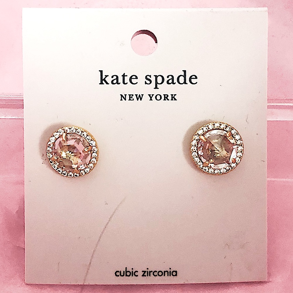 NWT Kate Spade Bright Ideas clear Pave Stud Earrings